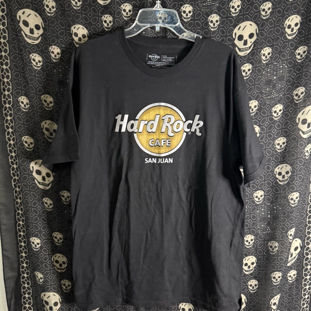 Hard Rock Cafe Black and Gold San Juan Tee